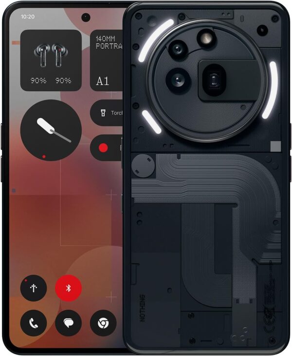 Nothing Phone (3a) Pro Smartphone, 6.77″ 120Hz AMOLED Display, 50MP Front Camera, Snapdragon 7s gen3 Processor, Bluetooth 5.4, IP64 Waterproof, 5000mAh,Dual Nano-SIM, Android 15, 12+256GB Black