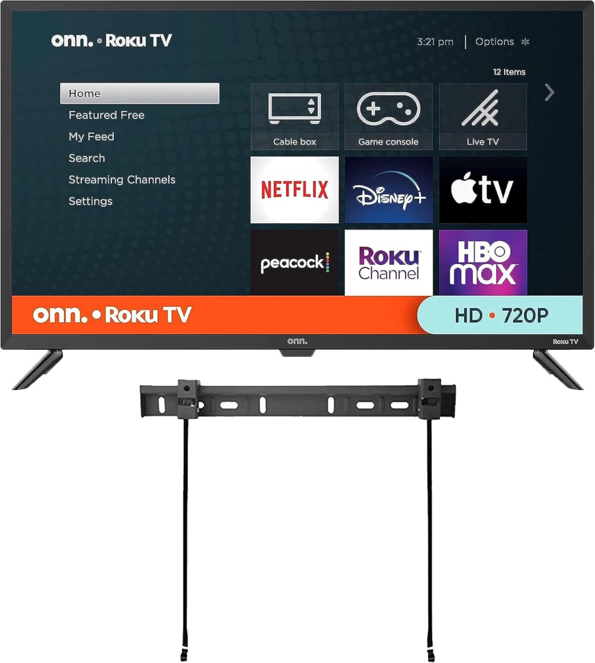 ONN 32-inch Roku Smart TV LED + Free Wall Mount with Wi-Fi Connectivity and Mobile App | Flat Screen TV Compatible with Apple Home Kit | Alexa and Google Assistant (Renewed)