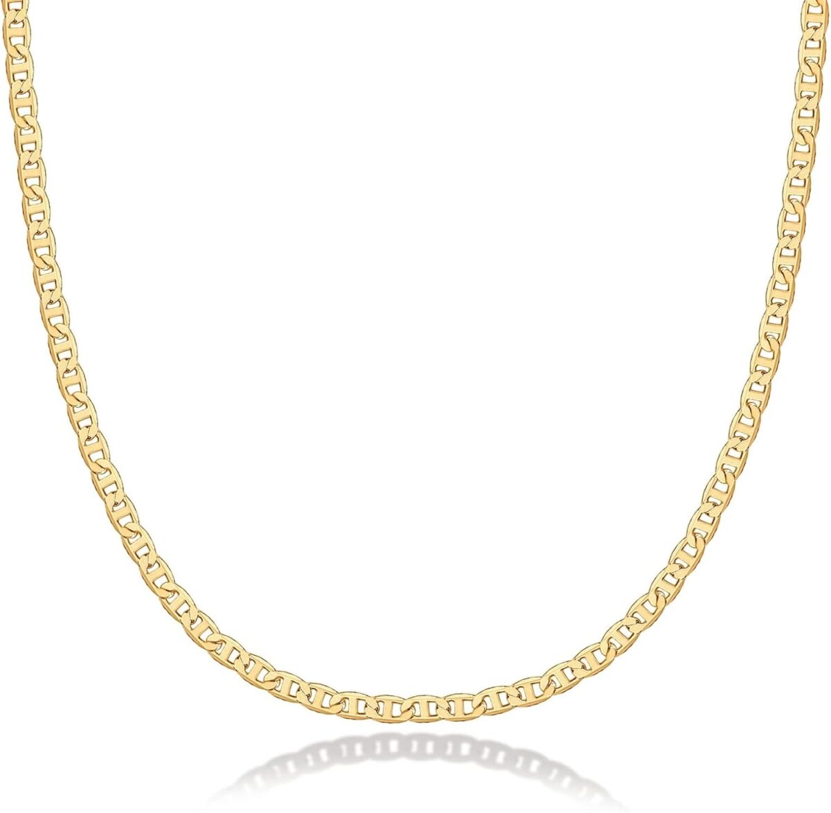 PAVOI 14K Gold Plated Adjustable Link Chain Necklace for Women | Box Rope Sphere Bead Serpentine Anchor Mariner Gold Chain Necklaces