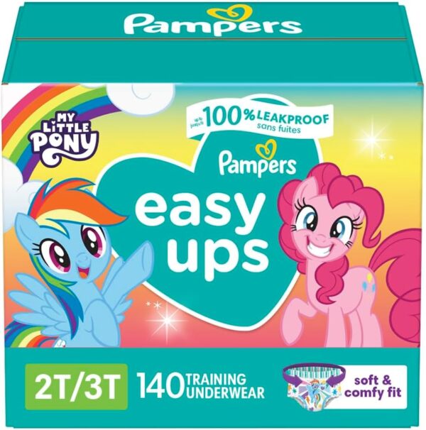 Pampers Training Pants – Easy Ups Girls & Boys – Size 2T-3T, 140 Count, My Little Pony Potty Underwear (Packaging May Vary)