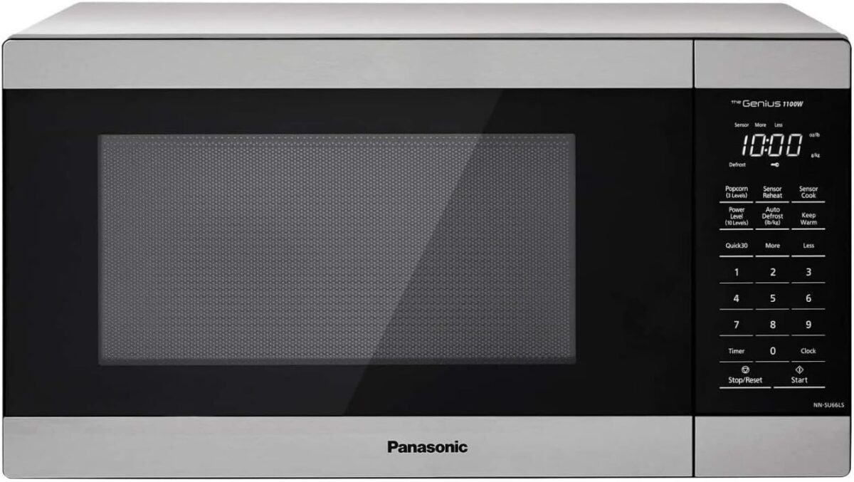 Panasonic NN-SU66LS 1100W with Genius Sensor Cook and Auto Defrost Countertop Microwave Oven, 1.3 cu ft, Stainless Steel