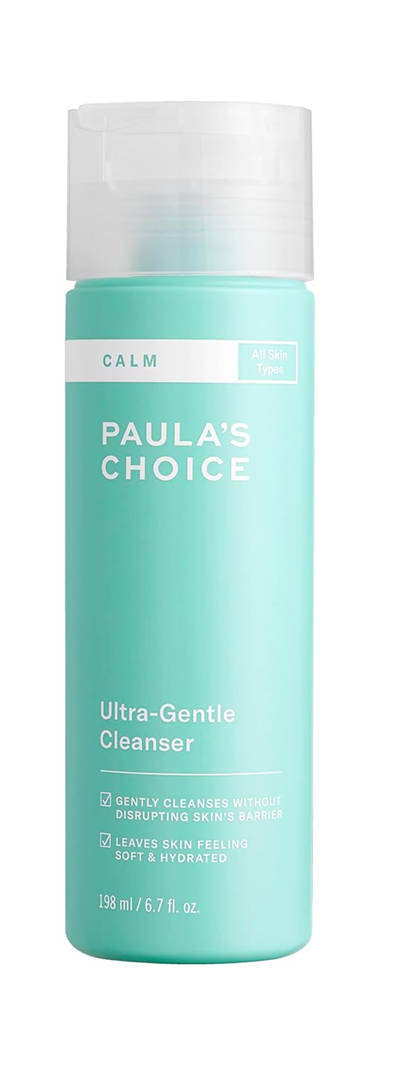 Paula’s Choice CALM Ultra-Gentle Cleanser for Sensitive Skin, Calms + Soothes Redness, Daily Face Wash for Rosacea-Prone & Eczema-Prone Skin, Fragrance-Free & Paraben-Free, 6.7 Fl Oz.