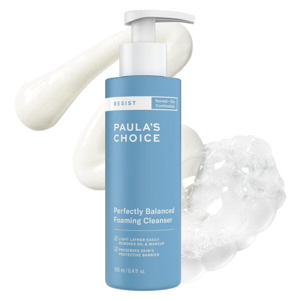 Paula’s Choice RESIST Perfectly Balanced Foaming Cleanser, Hyaluronic Acid & Aloe, Anti-Aging Face Wash, Large Pores & Oily Skin, 6.4 Fl Oz