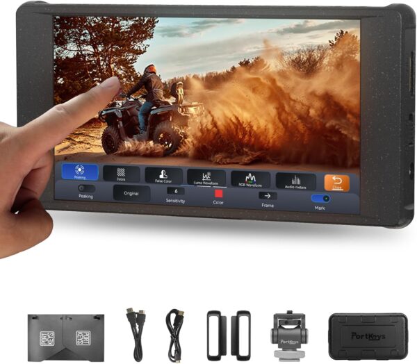 Portkeys PT6 Camera Field Monitor 5.2″ 600nit Touchscreen Camera Monitor Vertical Shooting Stretch 3D LUT Output Wide Color Gamut New Peaking RGB Waveform for DSLR