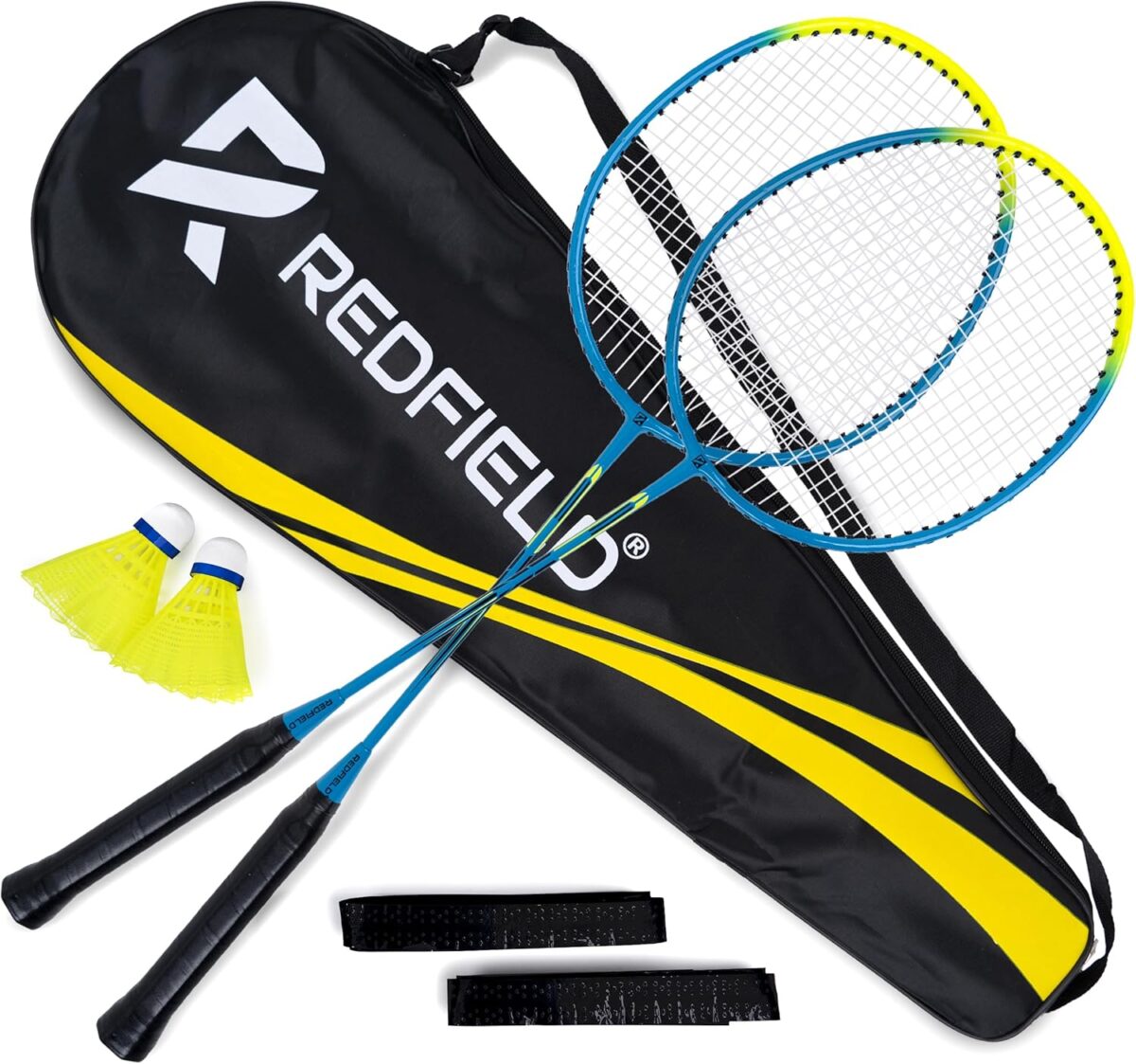 Redfield Badminton Set for Outdoor Backyard Games – 2 Badminton Rackets – 2 Shuttlecocks – Carry Bag – Complete Set for 2 Players
