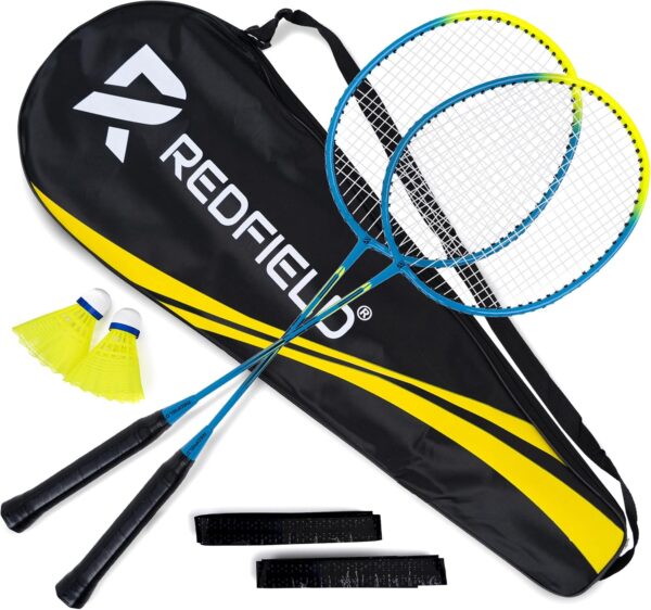 Redfield Badminton Set for Outdoor Backyard Games – 2 Badminton Rackets – 2 Shuttlecocks – Carry Bag – Complete Set for 2 Players