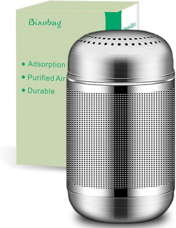 Refrigerator Odor Eliminator – Activated Carbon Fridge Deodorizer – Lasts 10 Years – Silver – Glossy Finish