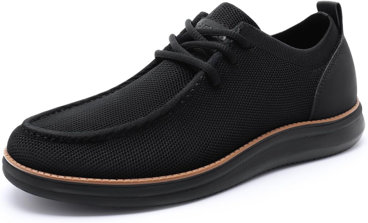 Rihero Mens Casual Shoes Wide Loafers Comfortable Walking Slip On Lightweight Breathable Lace Up Shoes