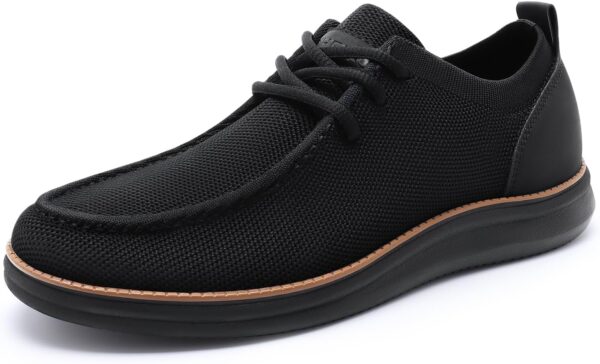Rihero Mens Casual Shoes Wide Loafers Comfortable Walking Slip On Lightweight Breathable Lace Up Shoes