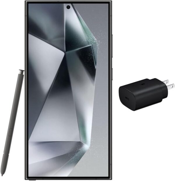 SAMSUNG Galaxy S24 Ultra 5G (512GB, 12GB) 6.8″ AMOLED 2X, 200MP Camera, Dual SIM, 5G / 4G LTE (Fully Unlocked for T-Mobile, Verizon, Global) S928B/DS (w/ 25W Fast Charging Cube, Titanium Black)