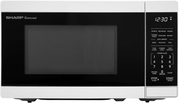 SHARP SMC0760KW Compact Countertop Microwave Oven with Removable 10″ Carousel Turntable, 0.7 Cubic Feet, 700 Watt CuFt, White