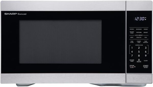 SHARP SMC1162KS Countertop Microwave Oven with Removable 12.4″ Carousel Turntable, Orville Redenbacher’s Certified, 1.1 Cubic Feet CuFt, Stainless Steel