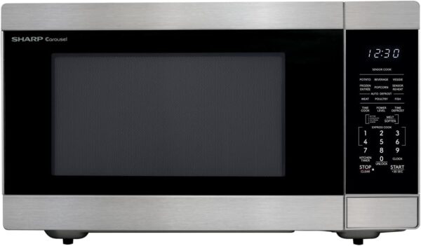 SHARP SMC2266KS Countertop Microwave Oven with Removable 16.5″ Carousel Turntable, 2.2 Cubic Feet, 1200 Watt CuFt, Stainless Steel