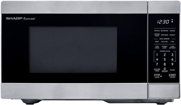 SHARP ZSMC0962KS Countertop Microwave Oven with Removable 10.6″ Carousel Turntable, 0.9 Cubic Feet, 900 Watt CuFt, Stainless Steel