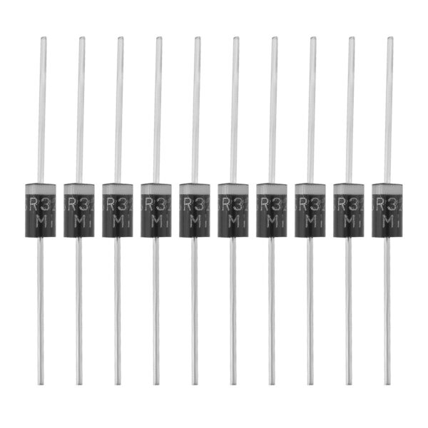 SING F LTD 50PCS SR3200 (S3200) Schottky Barrier Rectifier Diodes DO-201 200V 3A 57.4×4.9mm High-Efficiency Rectifier Diode for Consumer Electronics Automobiles and Solar Systems