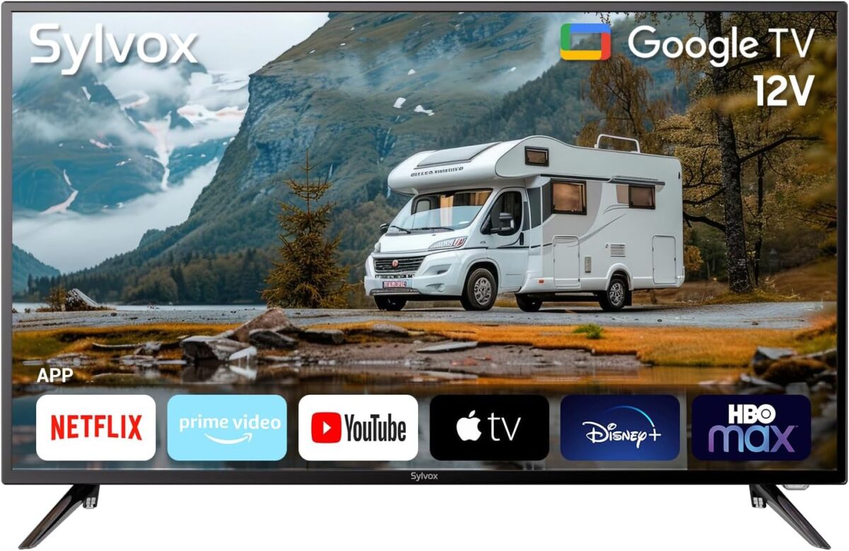 SYLVOX Smart RV TV, 40″ 12-24V TVs for RV Camper 1080P FHD DC/AC Powered, Support Download APPs, Google Assistant, Bluetooth WiFi, Smart Television for Home Car Campervan Truck