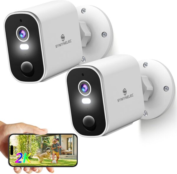 Security Cameras Wireless Outdoor 2K: Battery Powered WiFi Camera with AI Motion Detection for Home – Color Night Vision Spotlight Siren Alarm 2-Way Talk IP65 Waterproof Cloud TF Storage 2 Pack