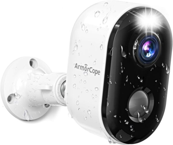 Security Cameras Wireless Outdoor, Battery Powered 2k Color Night Vision, AI Motion Detection Spotlight Siren, IP66 Weatherproof, 2-Way Talk, SD/Cloud Storage, 2.4Ghz WiFi Cameras for Home Security