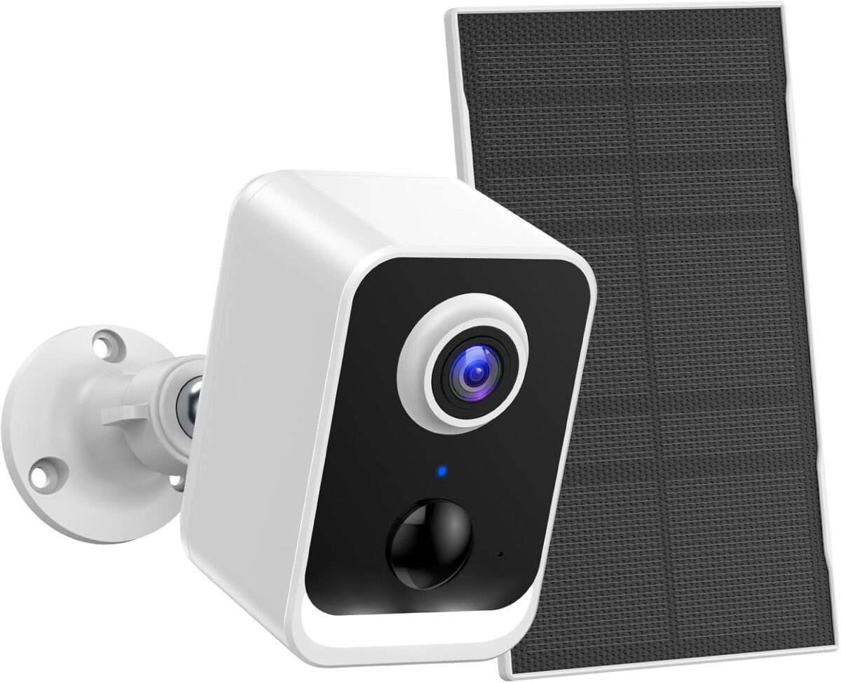 Security Cameras Wireless Outdoor Solar: Battery Power Cameras for Home Security WiFi Seguridad Camara System Kit Surveillance Monitor with Motion Sensor Flood Light Alarm & Color Night Vision