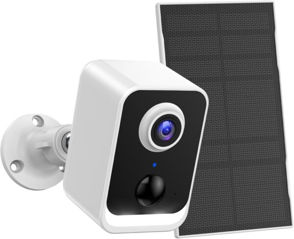Security Cameras Wireless Outdoor Solar: Battery Power Cameras for Home Security WiFi Seguridad Camara System Kit Surveillance Monitor with Motion Sensor Flood Light Alarm & Color Night Vision