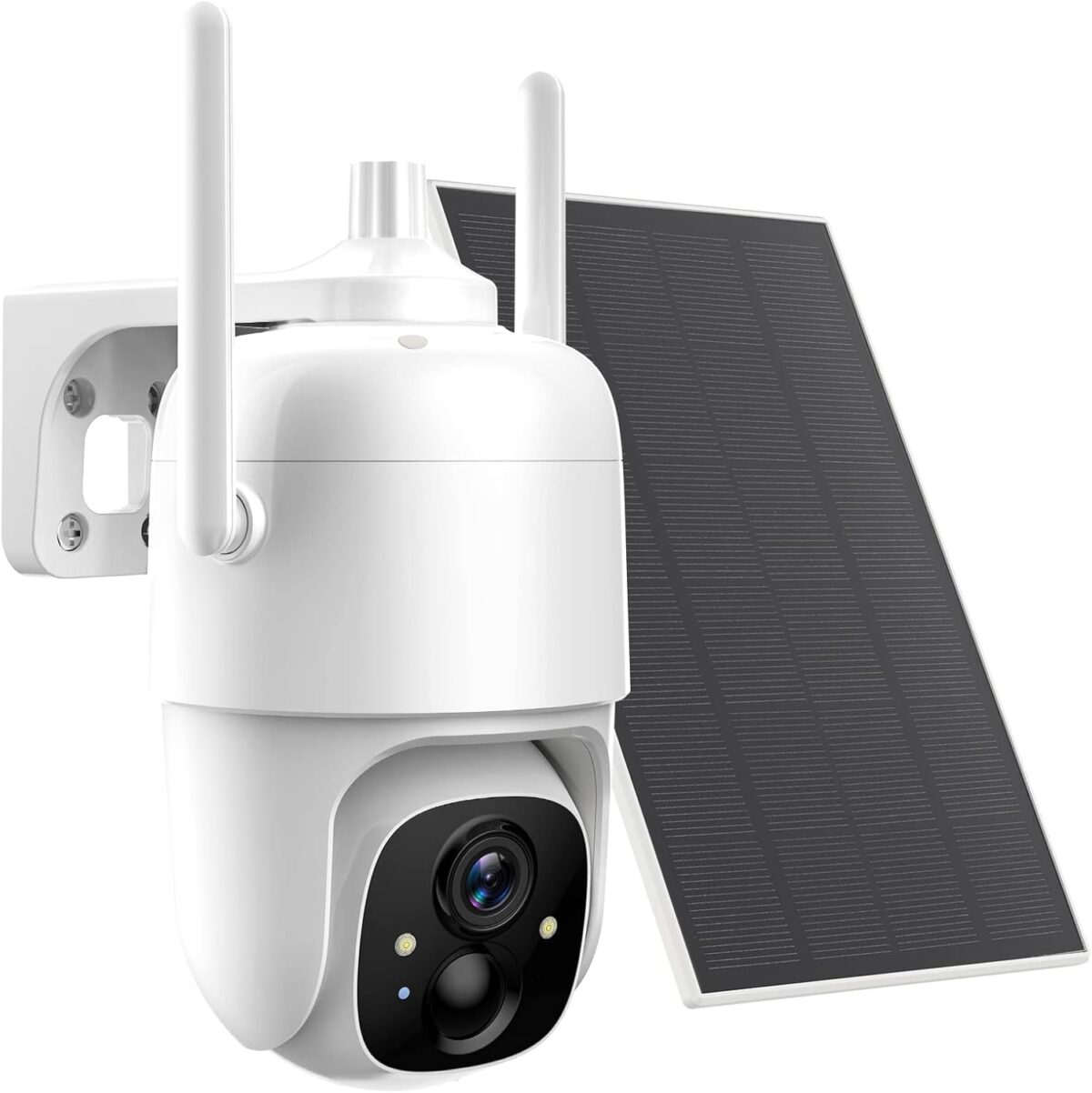 Solar Security Cameras Wireless Outdoor, 2K 3MP Pan Tilt 355° View IP65 Waterproof Rechargeable Battery Powered PTZ WiFi Camera with PIR, Color Night Vision,2-Way Talk,Cloud/SD
