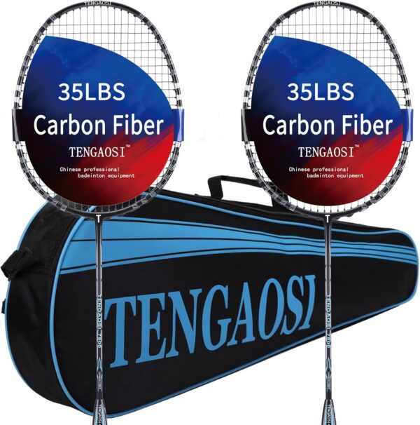 TENGAOSI- 2Pack Graphite High-Grade Badminton Racquets Lightweight