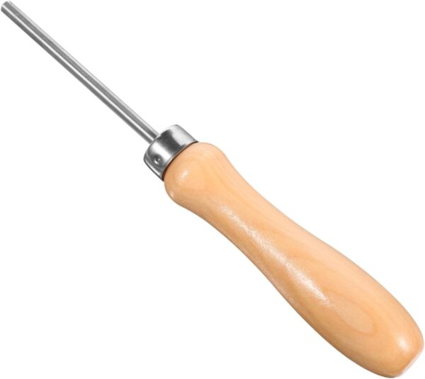 Tennis and Badminton Racket Stringing Awl Tool String Assistance Puller with Wooden Handle for Easy Maintenance and Efficient String
