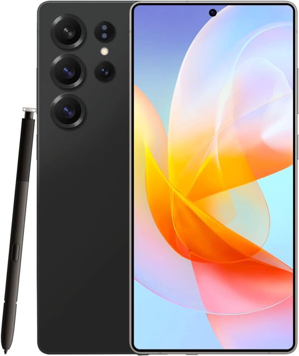 Unlocked Phones E25 Ultra Smartphone, 12+512GB Unlocked Cell Phone with Build-in Pen, 48+108MP Camera, Android 14.0, 6800mAh Long Battery, Dual SIM, 6.9“ HD Screen, Face ID/GPS/Fingerprint Lock