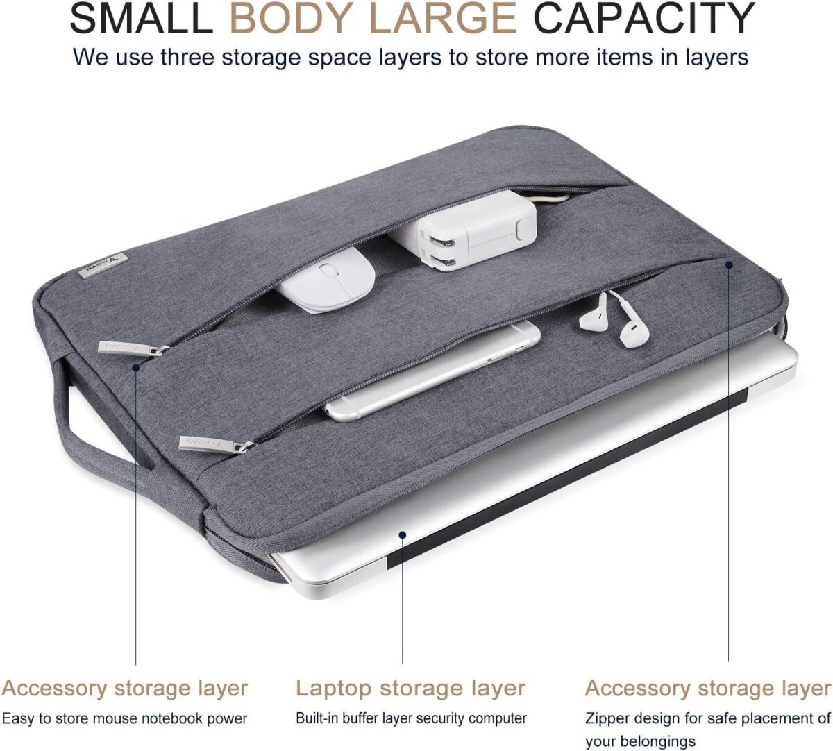 Voova 15 15.6 16 Inch Laptop Sleeve Case with Handle Waterproof Computer Cover Bag with Pocket Compatible with MacBook Pro 15 16 M1 ProMax15 16 Inch Microsoft Hp Lenovo Acer Asus Chromebook Grey Voova 15 15.6 16 Inch Laptop Sleeve Case with Handle, Waterproof Computer Cover Bag with Pocket Compatible with MacBook Pro 15 16 M1 Pro/Max,15-16 Inch Microsoft Hp Lenovo Acer Asus Chromebook, Grey