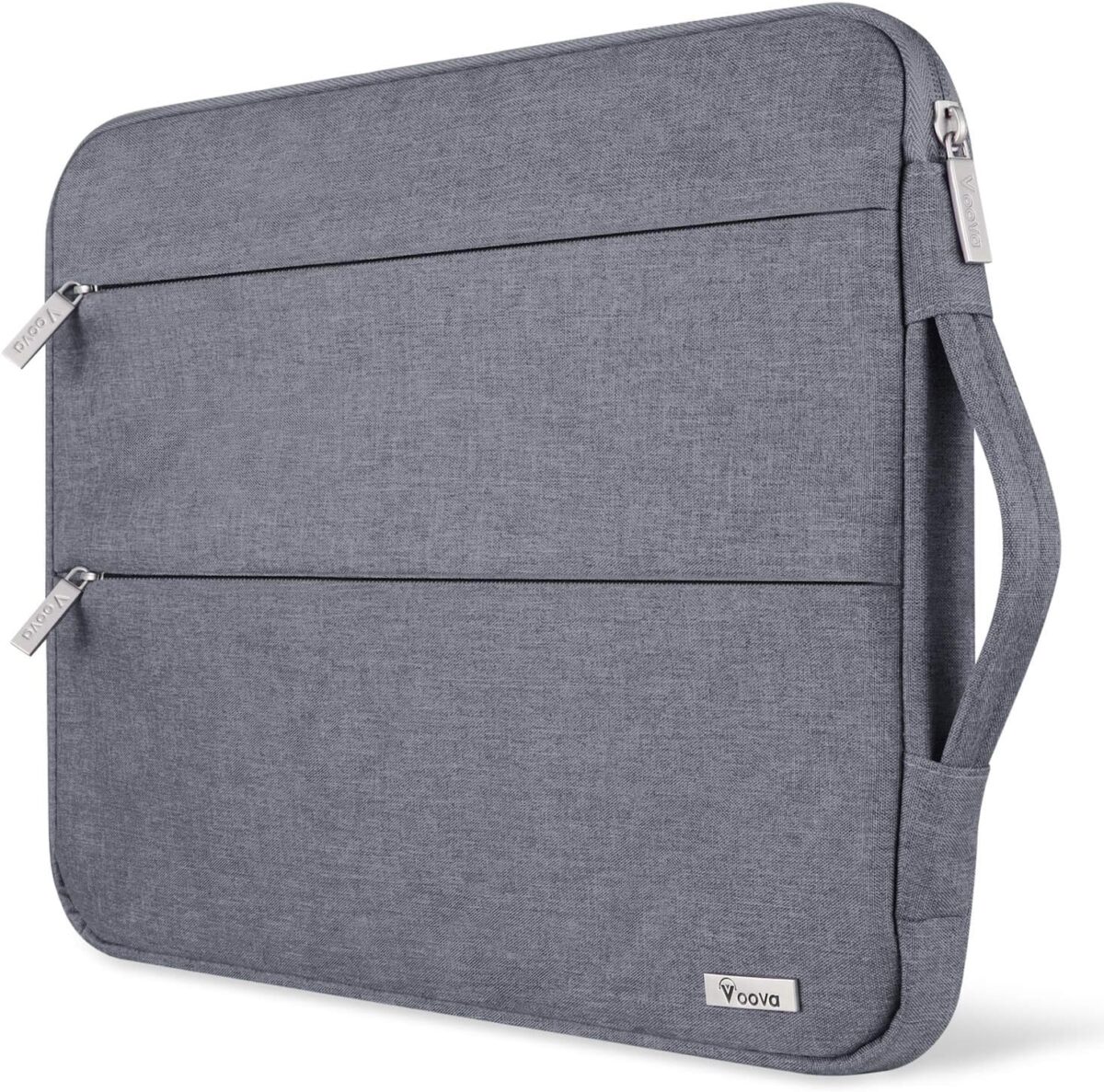 Voova 15 15.6 16 Inch Laptop Sleeve Case with Handle, Waterproof Computer Cover Bag with Pocket Compatible with MacBook Pro 15 16 M1 Pro/Max,15-16 Inch Microsoft Hp Lenovo Acer Asus Chromebook, Grey