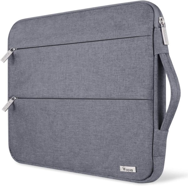 Voova 15 15.6 16 Inch Laptop Sleeve Case with Handle, Waterproof Computer Cover Bag with Pocket Compatible with MacBook Pro 15 16 M1 Pro/Max,15-16 Inch Microsoft Hp Lenovo Acer Asus Chromebook, Grey