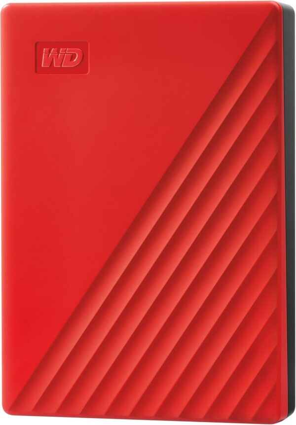 WD 5TB My Passport, Portable External Hard Drive, Red, Backup Software with Defense Against ransomware, and Password Protection, USB 3.1/USB 3.0 Compatible – WDBPKJ0050BRD-WESN