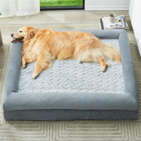 WNPETHOME XL Washable Dog Couch – Orthopedic Sofa With Removable & Waterproof Cover, Bolster Sides for Sleeping, Extra Large for Big Dogs