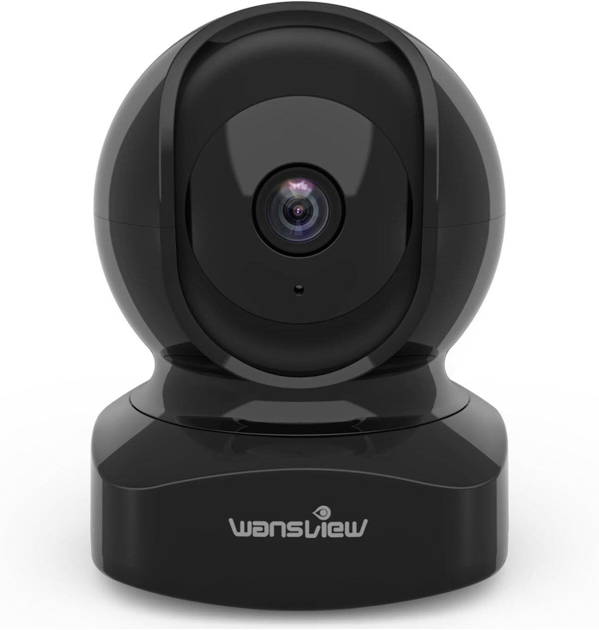 Wansview Security Camera Indoor, 360 Degree WiFi Home Security Cameras for Pet/Dog/Nanny, 2 Way Audio Night Vision, Works with Alexa, with TF Card Slot and Cloud, 2.4Ghz, Q5 (Black, 3MP)