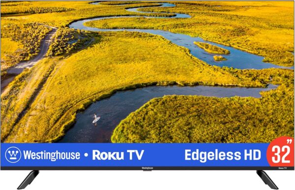 Westinghouse Edgeless Roku TV – 32 Inch Smart Television, LED HD w/Wi-Fi & Mobile App Connectivity, Flat Screen Compatible w/Apple Home Kit, Alexa, & Google Assistant