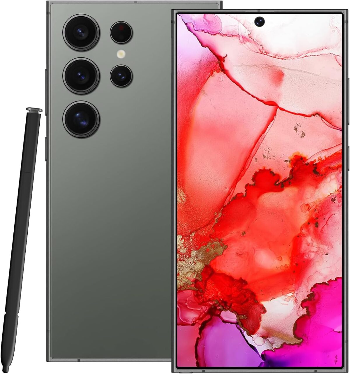 X24 Ultra Unlocked Cell Phone, Android Unlocked Phones, 5G Smartphone, 8GB+256GB/TF 128GB, 6.8″ HD Display, 108MP Camera, 6800 mAh Battery, Dual SIM/AI Face/GPS (Dark Green)