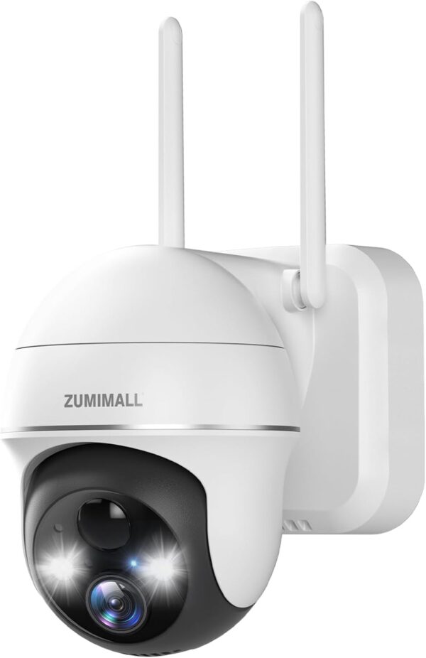 ZUMIMALL Security Cameras Wireless Outdoor, 360°View, 2K Battery Powered Cameras for Home Security, 3MP Color Night Vision, 2-Way Talk, IP66, AI Analysis, Cloud Storage, Alexa