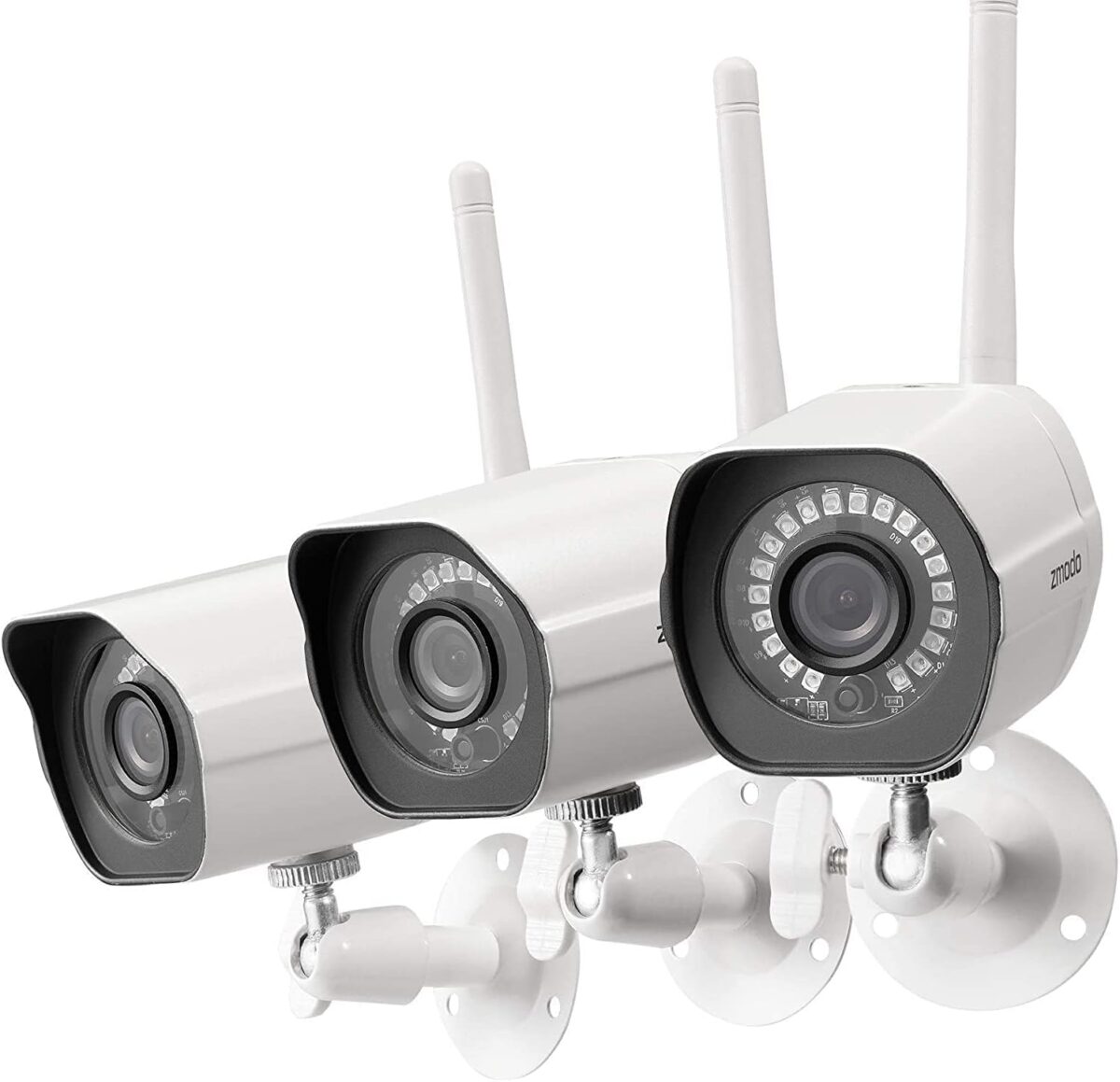Zmodo Security Camera Outdoor (3 Pack), 1080p Indoor/Outdoor Camera Wireless WiFi, Night Vision, Motion Detection, Cameras for Home Security, Human/Pets/Vehicles Detection, Weatherproof, Remote View