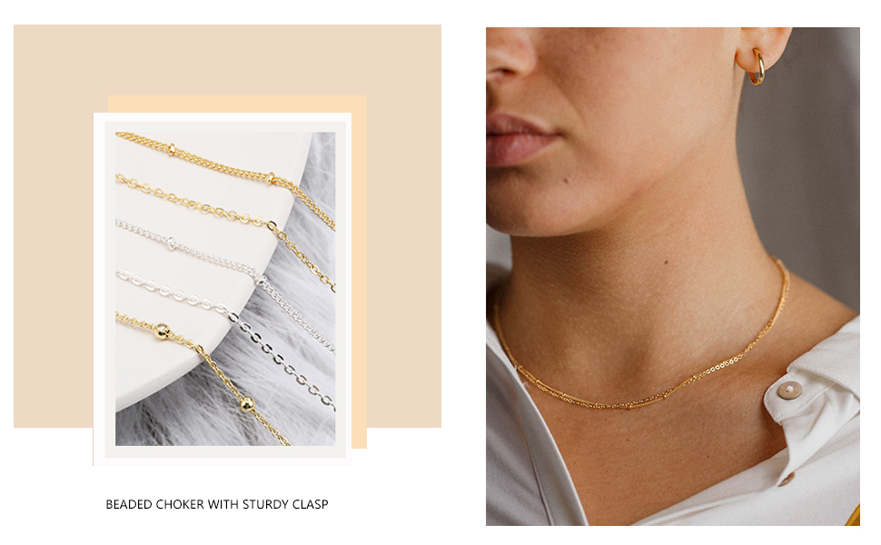 bead gold choker