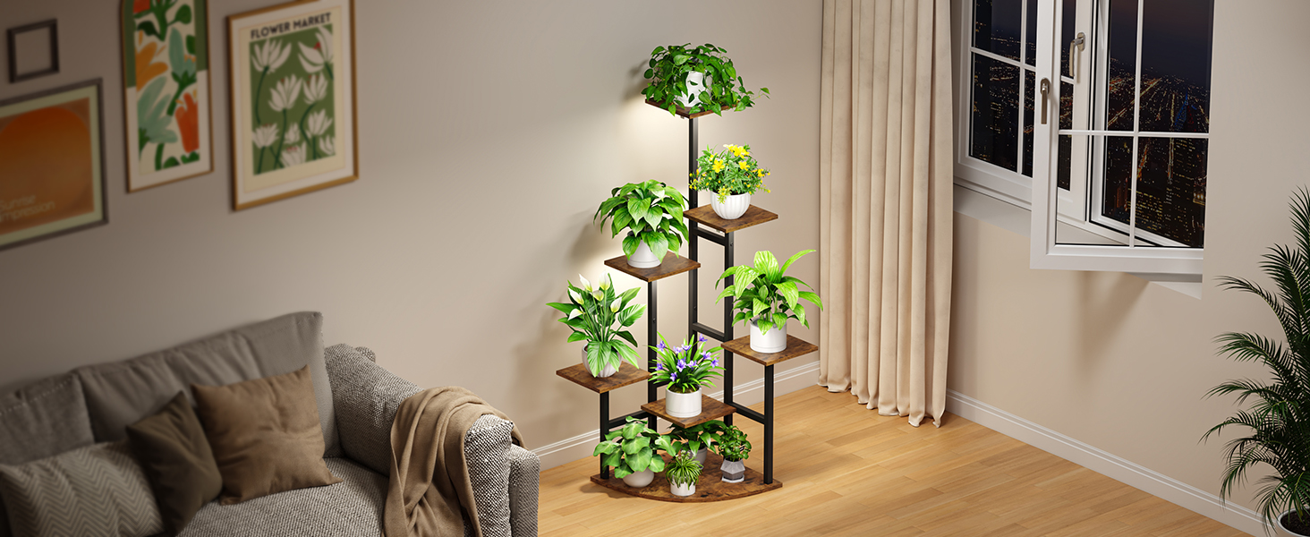 plant stand with grow light
