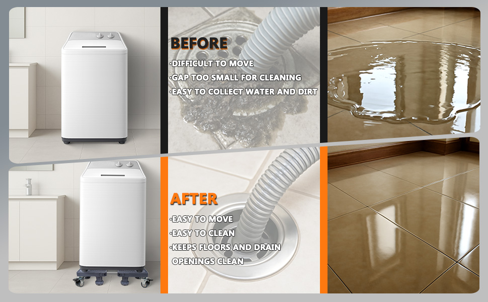 Before and after using the base