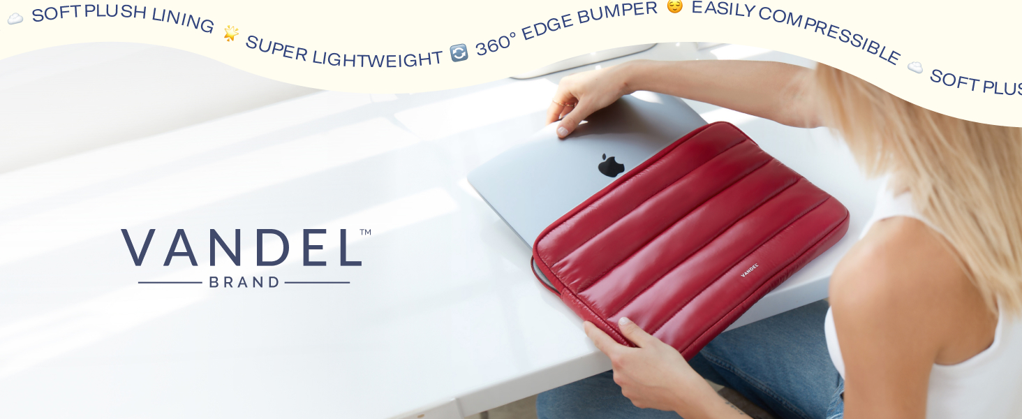 cute puffer sleeve aesthetic laptop cover quilted 14 inch case 15 inch 16 inches laptop case tablet