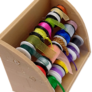 ribbon display, spools, 3d printed, miniature
