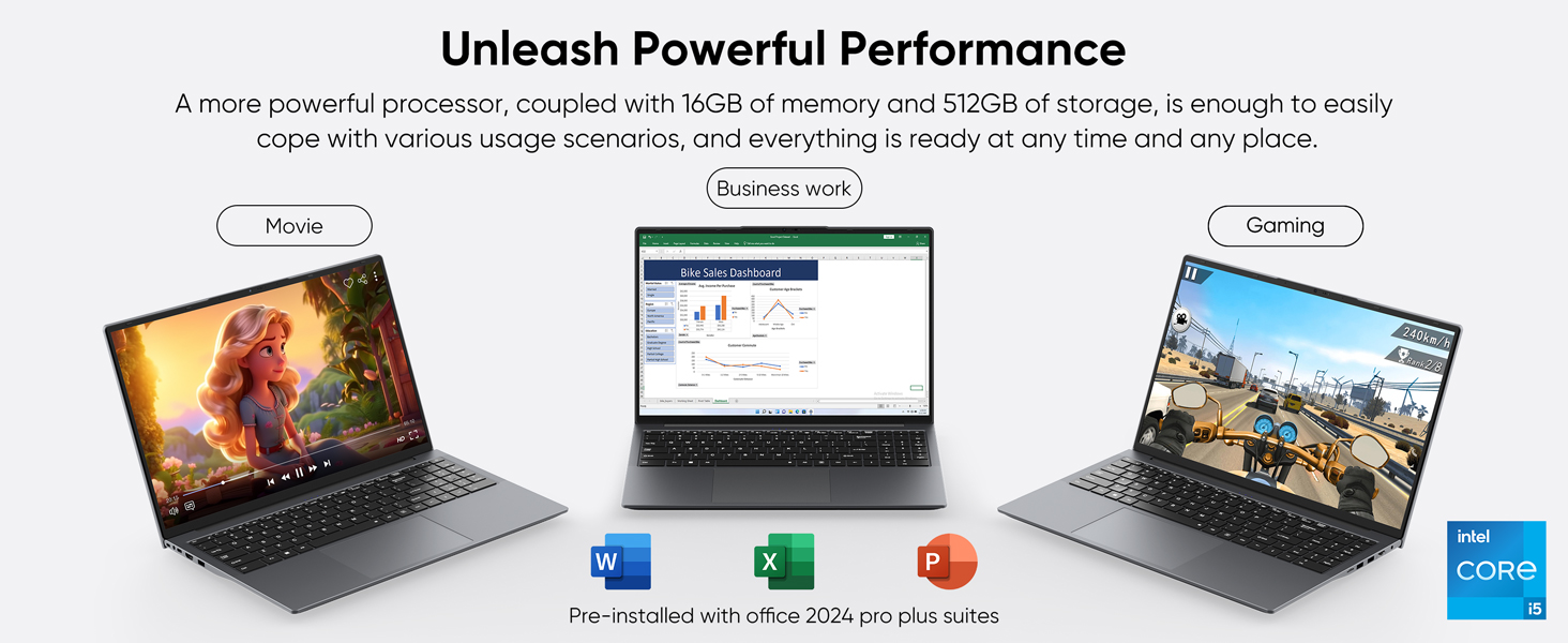 16 inch laptop with intel core i5 processor