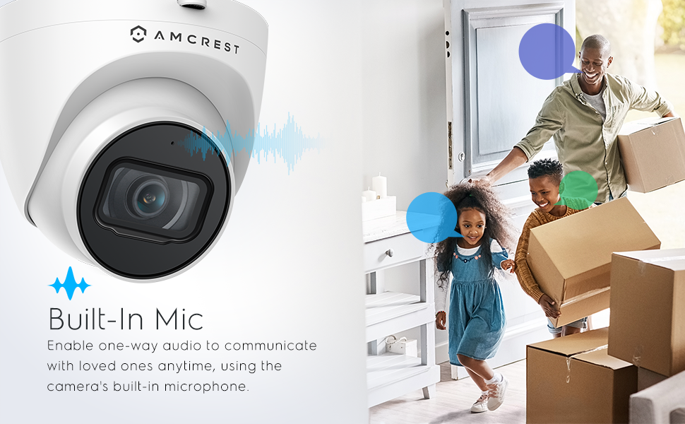 Built in mic, poe camera, indoor/outdoor ip67 weatherprooft