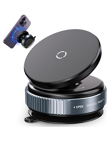 bcf67e9d b261 4956 9bb3 1bda2724f3ed. CR0,0,362,453 PT0 SX362 V1 Vacuum Magnetic Suction Phone Holder, Foldable and Retractable Hands-Free Suction Cup Phone Mount for Car/Gym/Mirror/Smooth Surface, Compatible with iPhone Android and All Smartphones (Black)