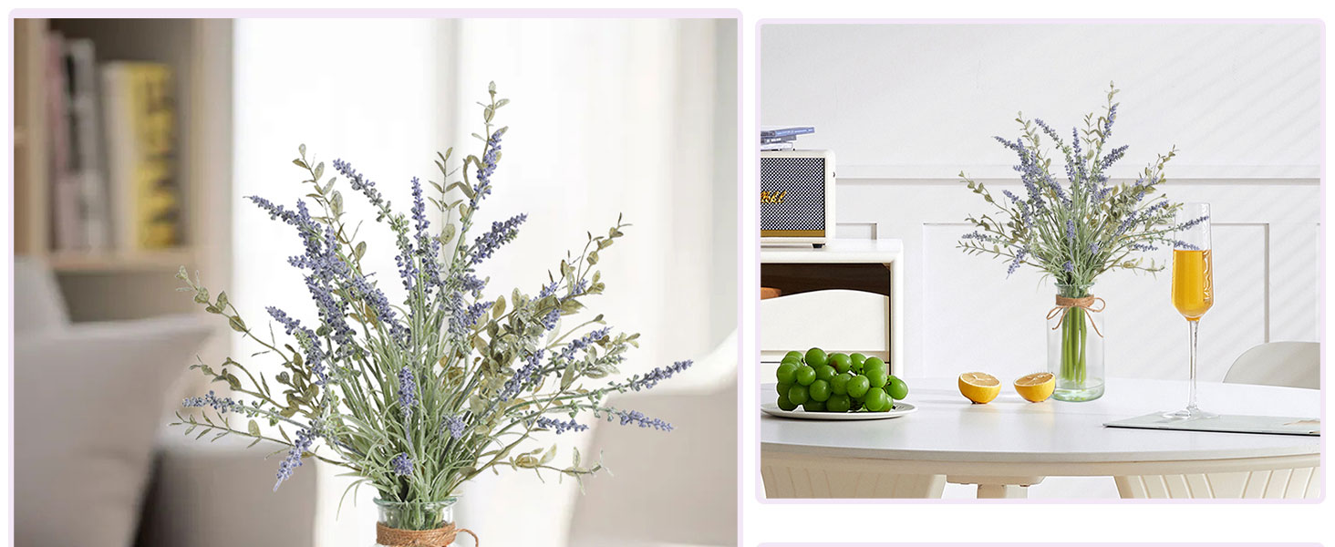 Fake Flowers Purple Decor Plant Potted Bathroom Bedroom Kitchen Farmhouse Decor