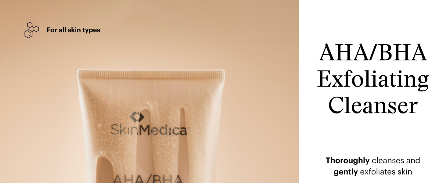 skinmedica aha bha exfoliating face wash for all skin types gently scrubs and unclogs pores