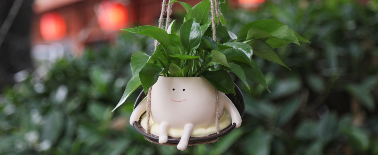 Swing hanging planter pot