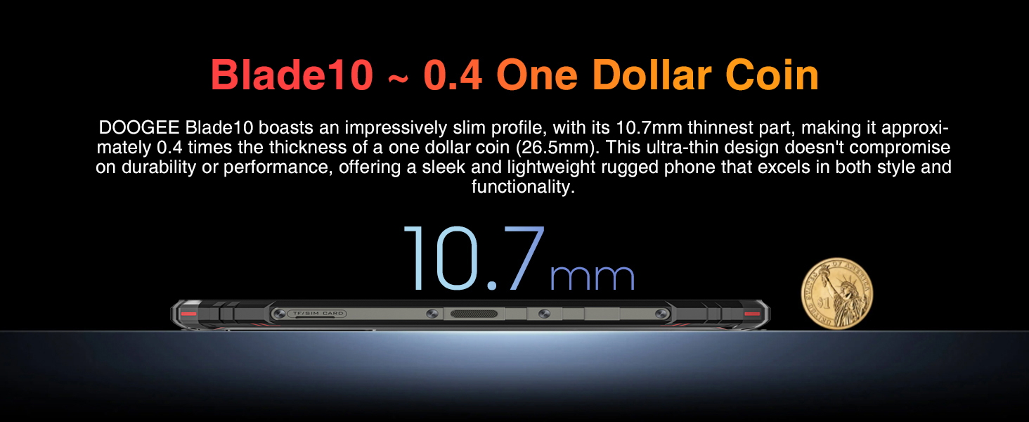 DOOGEE Blade 10 Rugged Phone Unlocked Android 14,9GB+128GB/TF 2TB Octa Core Rugged Smartphone